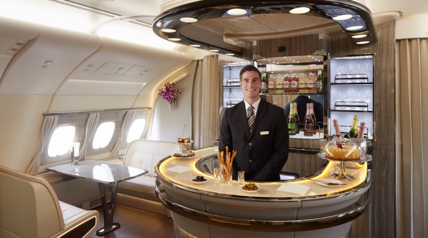 Bar in A380 Emirates